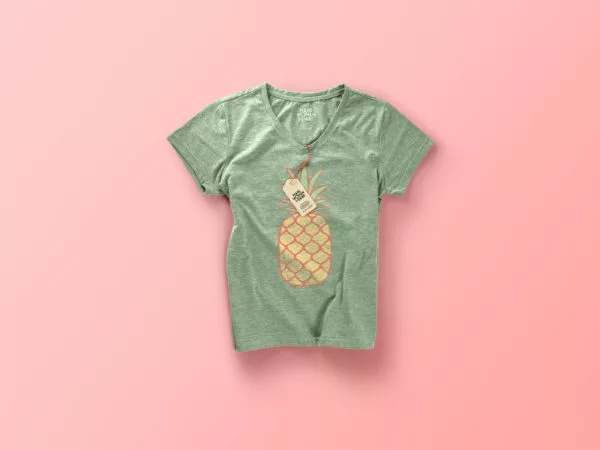 Woman Marl T-Shirt PSD Mockup