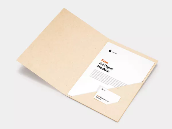 Brand Folder with A4 Paper Mockup