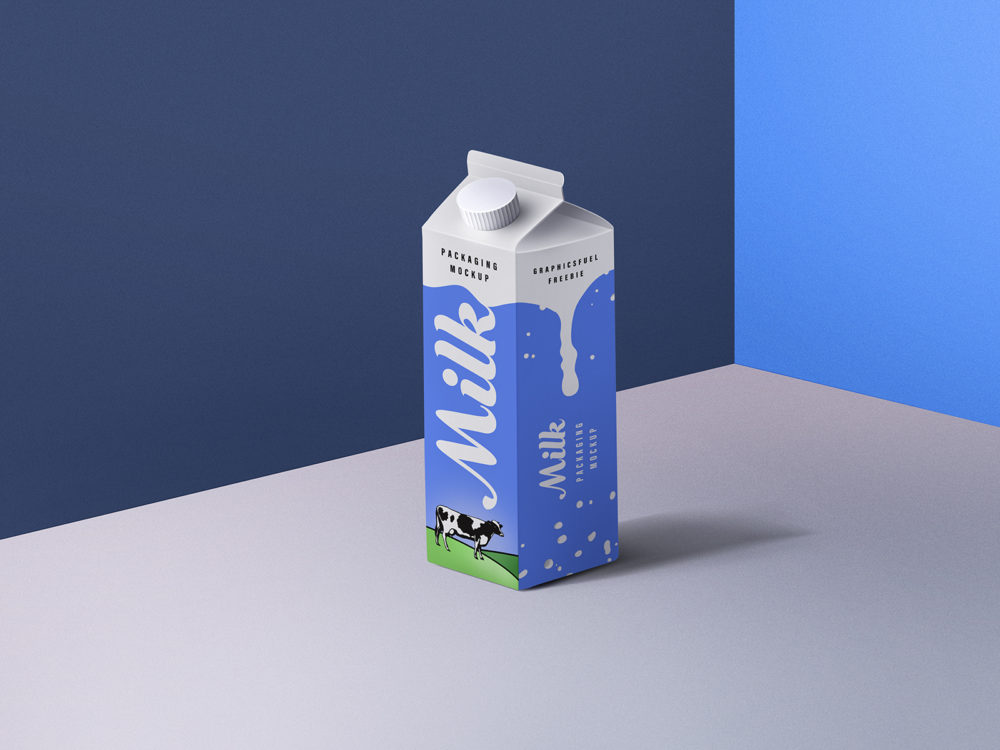 Milk packaging free mockup | free mockup