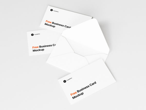 Open Envelope and Business Cards Mockup