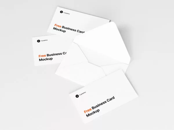 Open Envelope and Business Cards Mockup