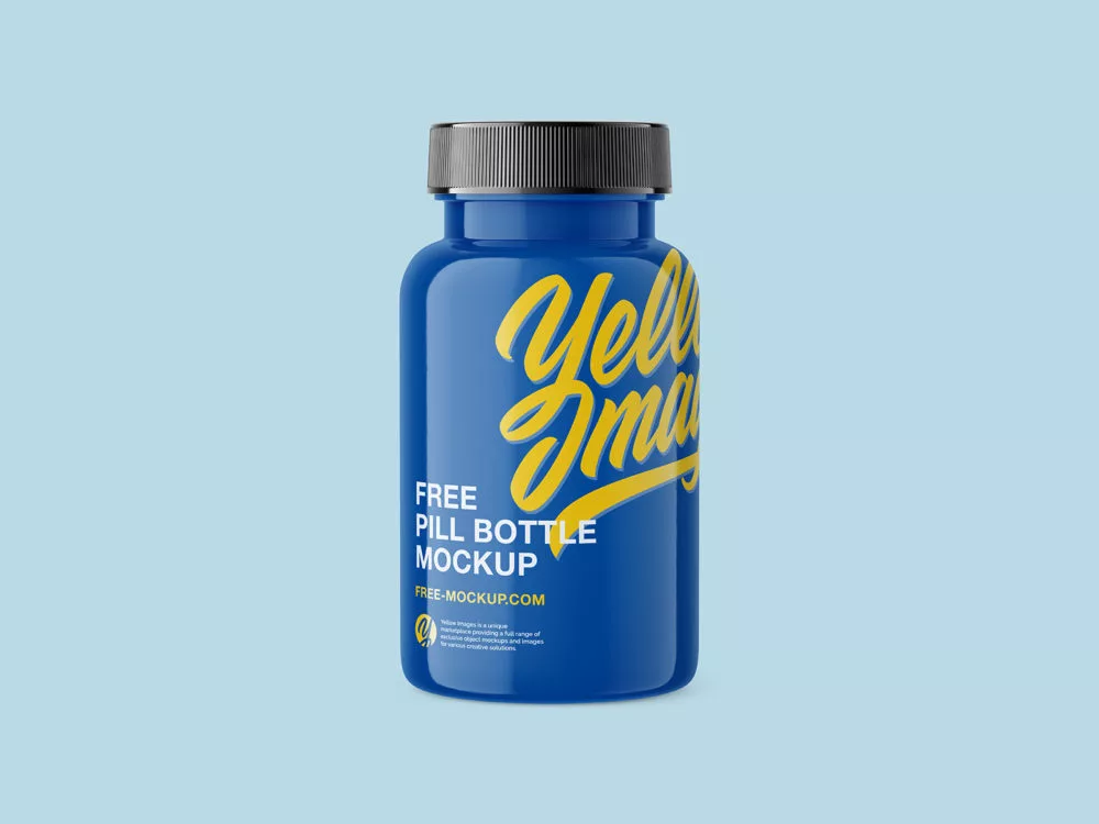 Plastic Pill Bottle Free Mockup