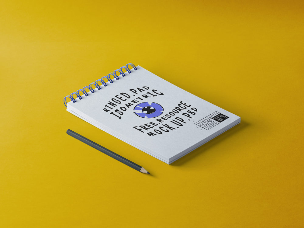 Ringed Notepad Mockup Free PSD