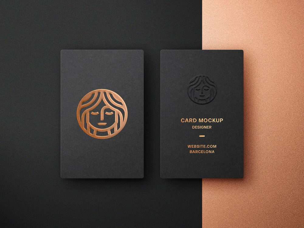 Foil Embossing Business Card Mockup