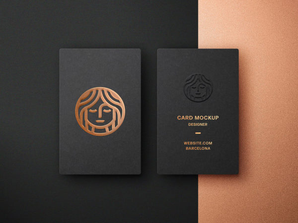 Foil Embossing Business Card Mockup