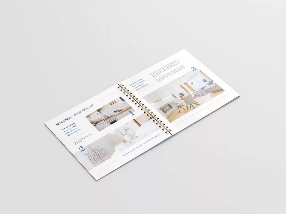 Free Square Binded Brochure Mockup