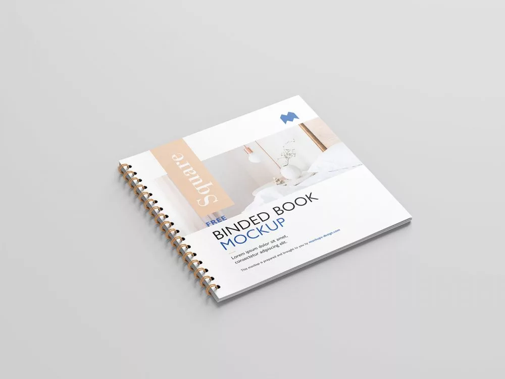 Free Square Binded Brochure Mockup
