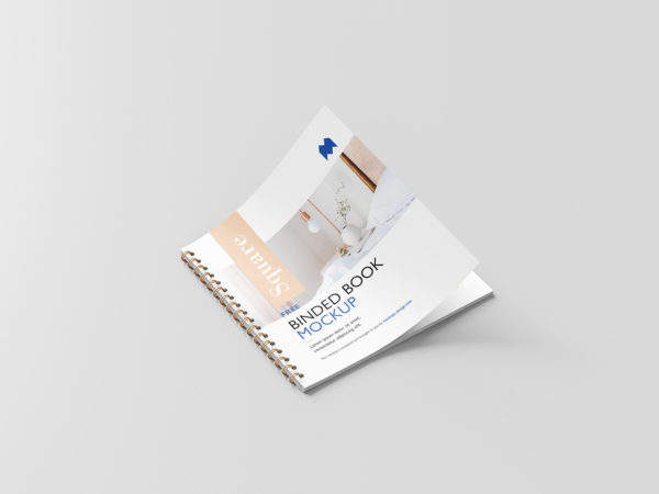 Free Square Binded Brochure Mockup