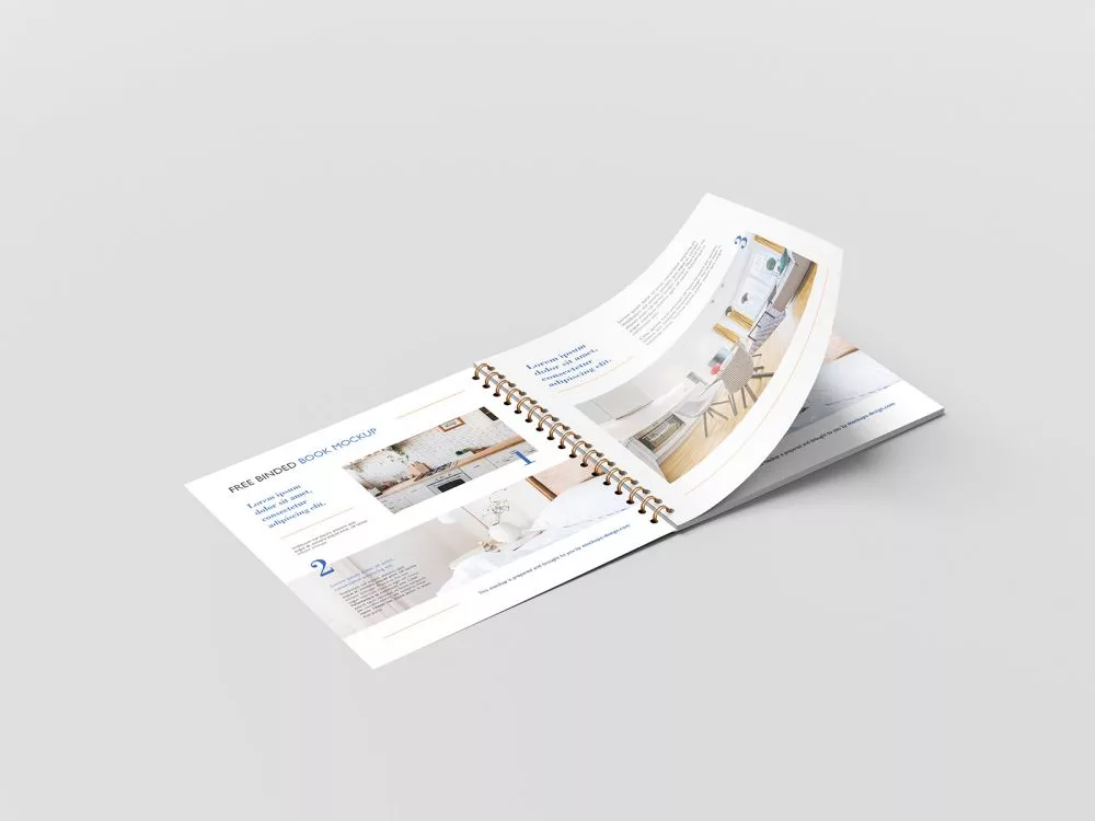 Free Square Binded Brochure Mockup