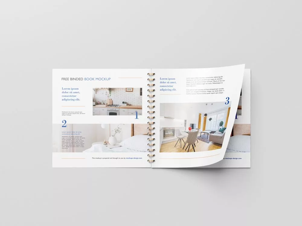 Free Square Binded Brochure Mockup