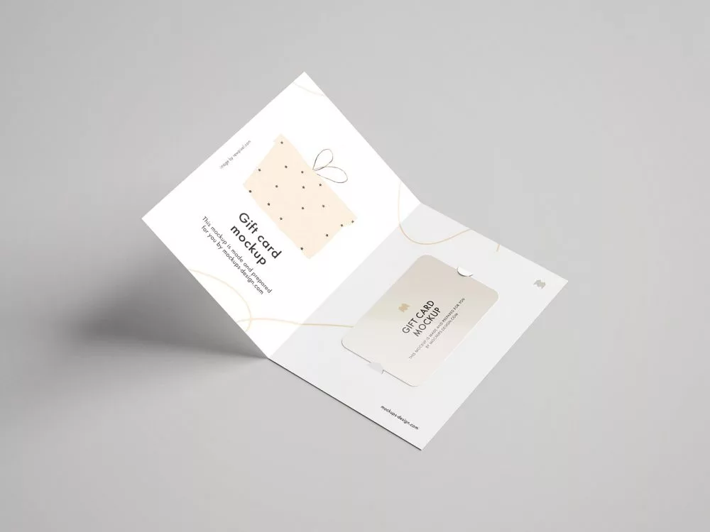 Gift Card Presentation Free Mockup