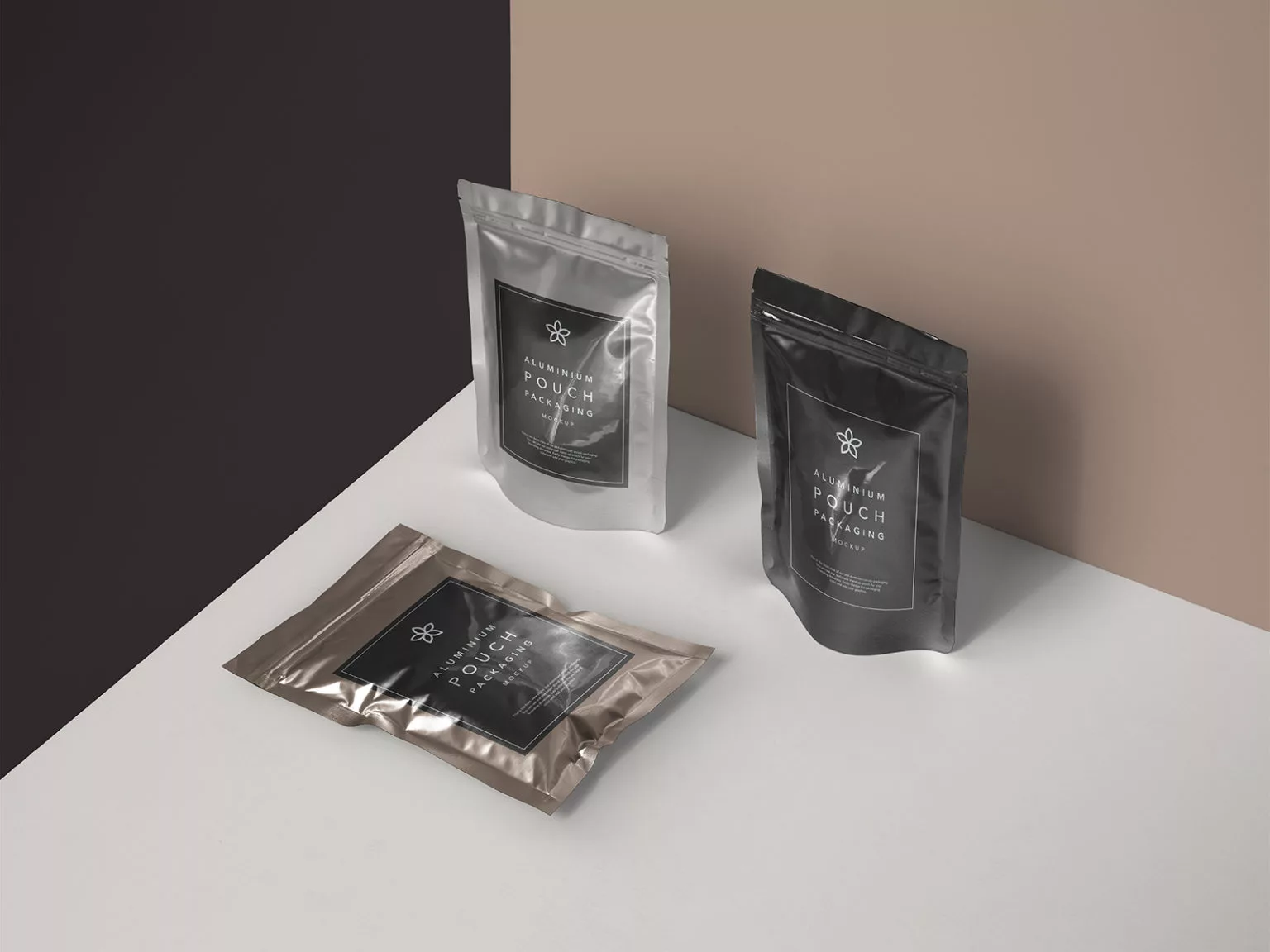 Metal Foil Pouch Packaging Mockup