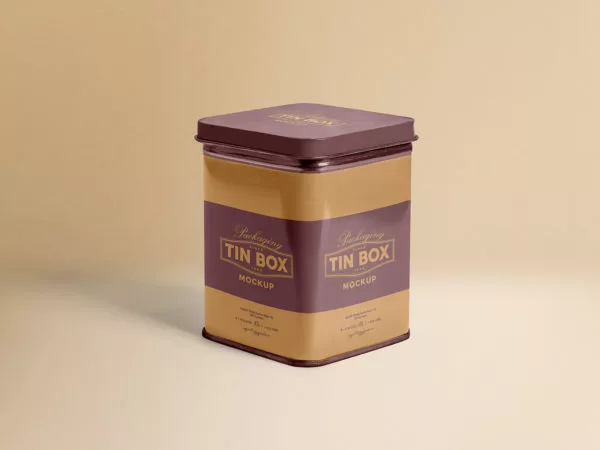 Metallic Box Packaging Mockup