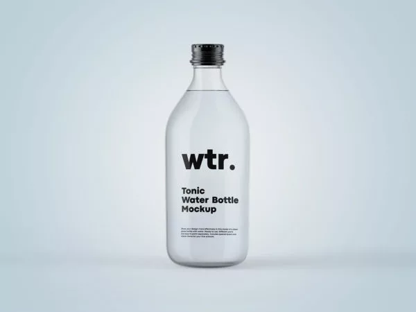 Glass Tonic Bottle Mockup