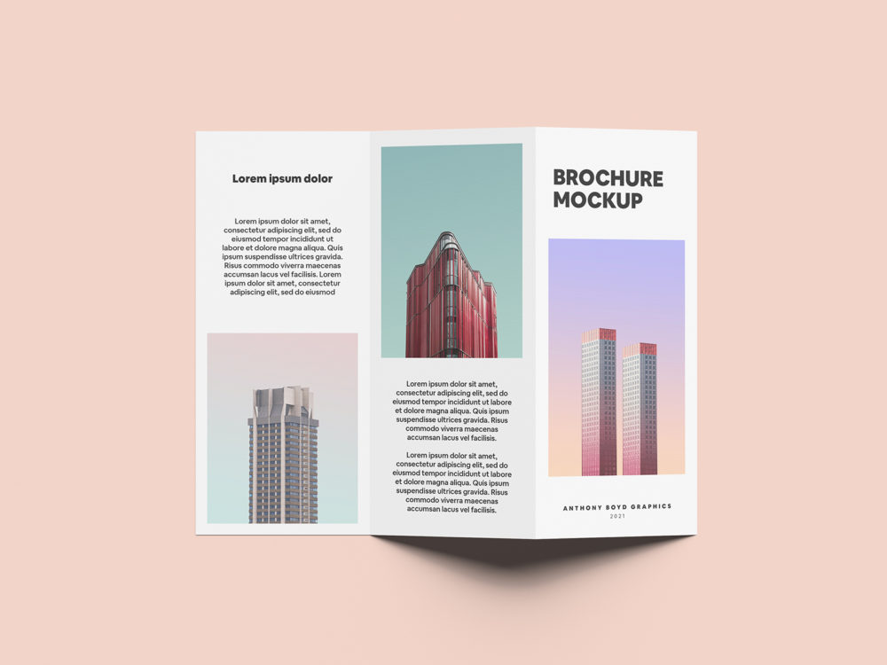 Folded Brochure Free Mockup