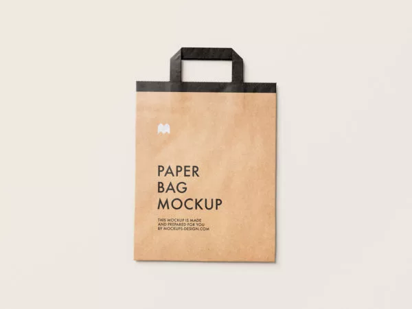 Flattened Paper Bag Mockup