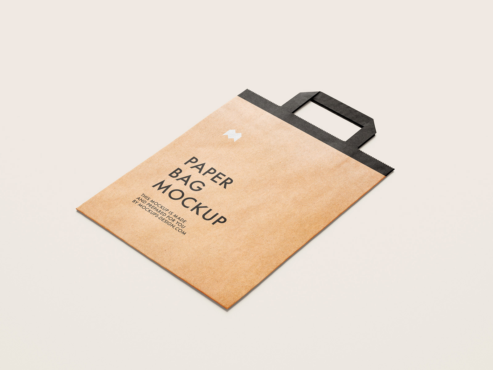 Free Flattened Paper Bag Mockup