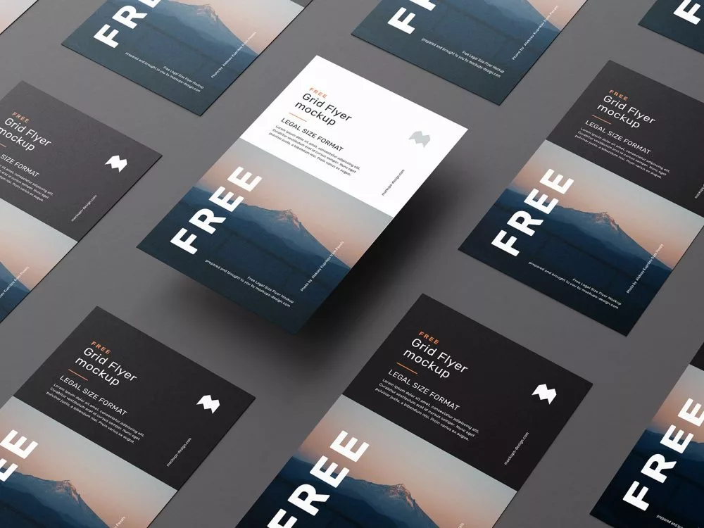 Free Legal Size Flyer Grid Mockup