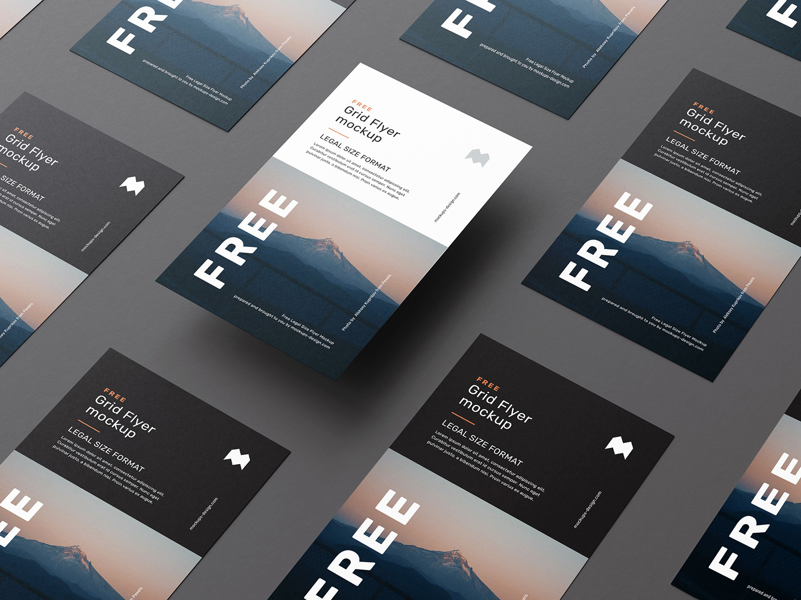 Download Free Legal Size Flyer Grid Mockup Free Mockup