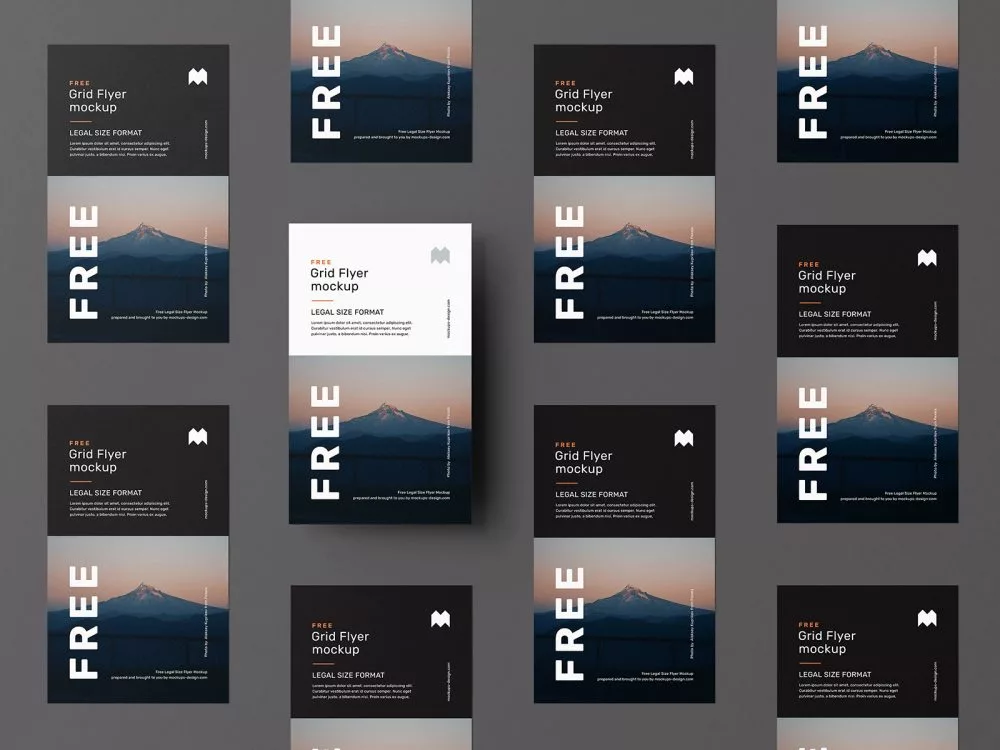 Free Legal Size Flyer Grid Mockup