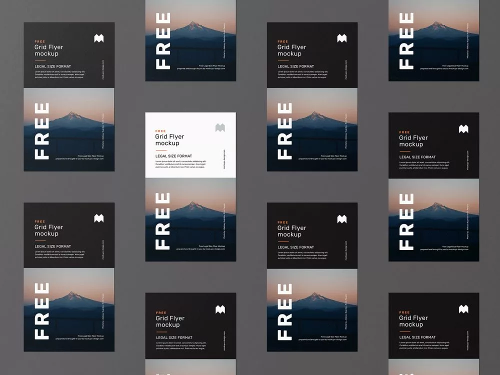 Free Legal Size Flyer Grid Mockup