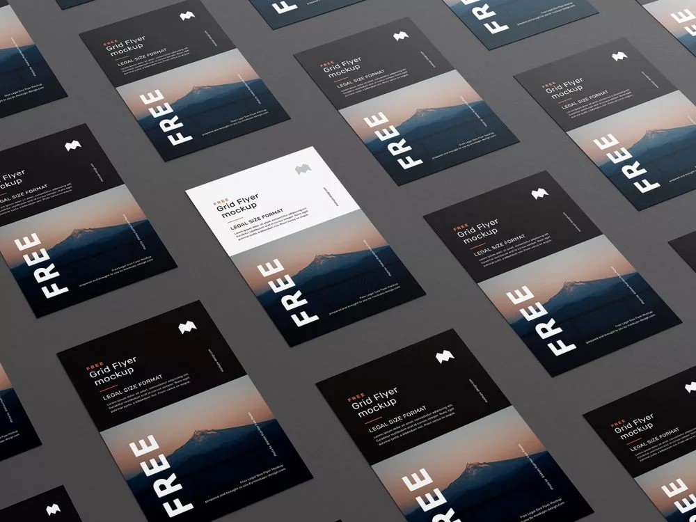 Free Legal Size Flyer Grid Mockup