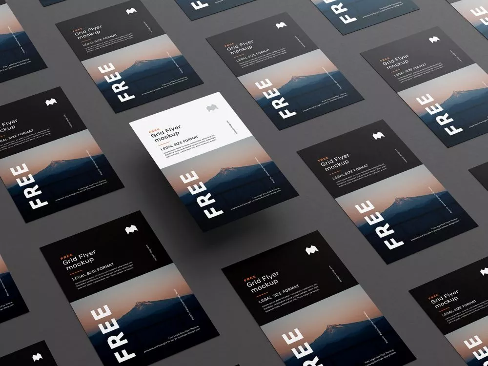 Free Legal Size Flyer Grid Mockup
