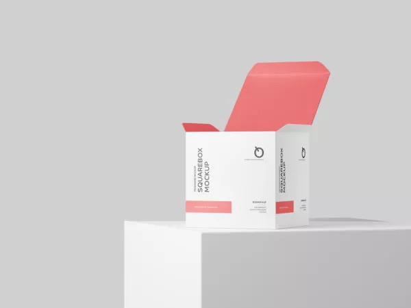 Free Square Box PSD Mockup