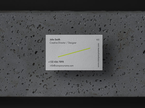 Stone Background Business Card Mockup