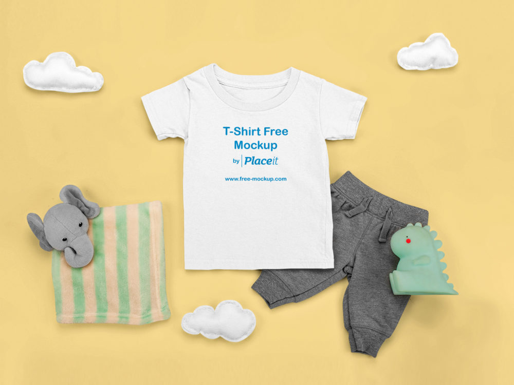 Download T Shirt Mockup Featuring A Comfy Outfit For A Baby Free Mockup