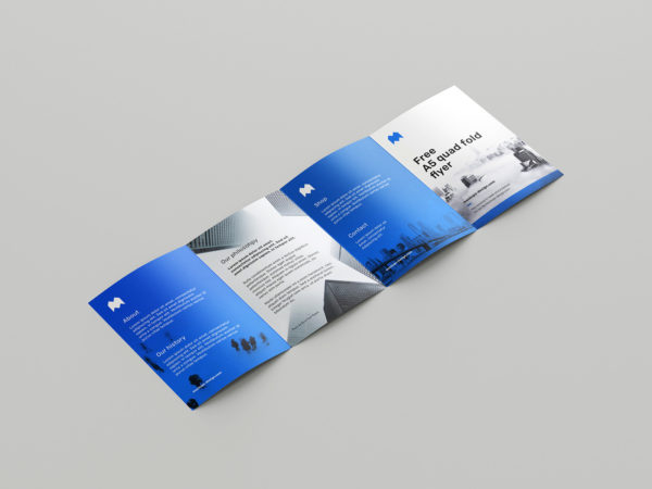 A5 Quad-Fold Flyer Free Mockup