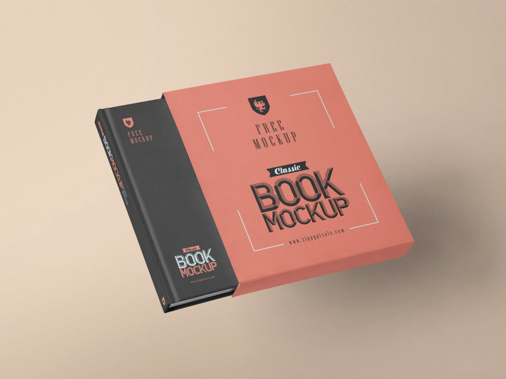 Book slipcase free design mockup | free mockup