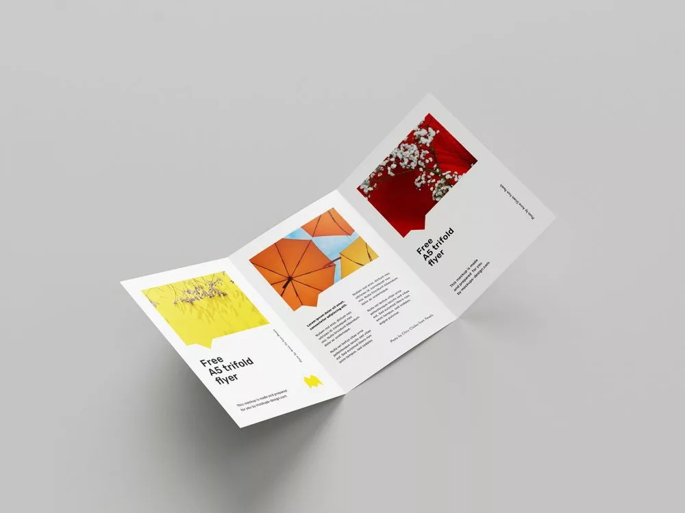Free A5 Trifold Flyer Design Mockup