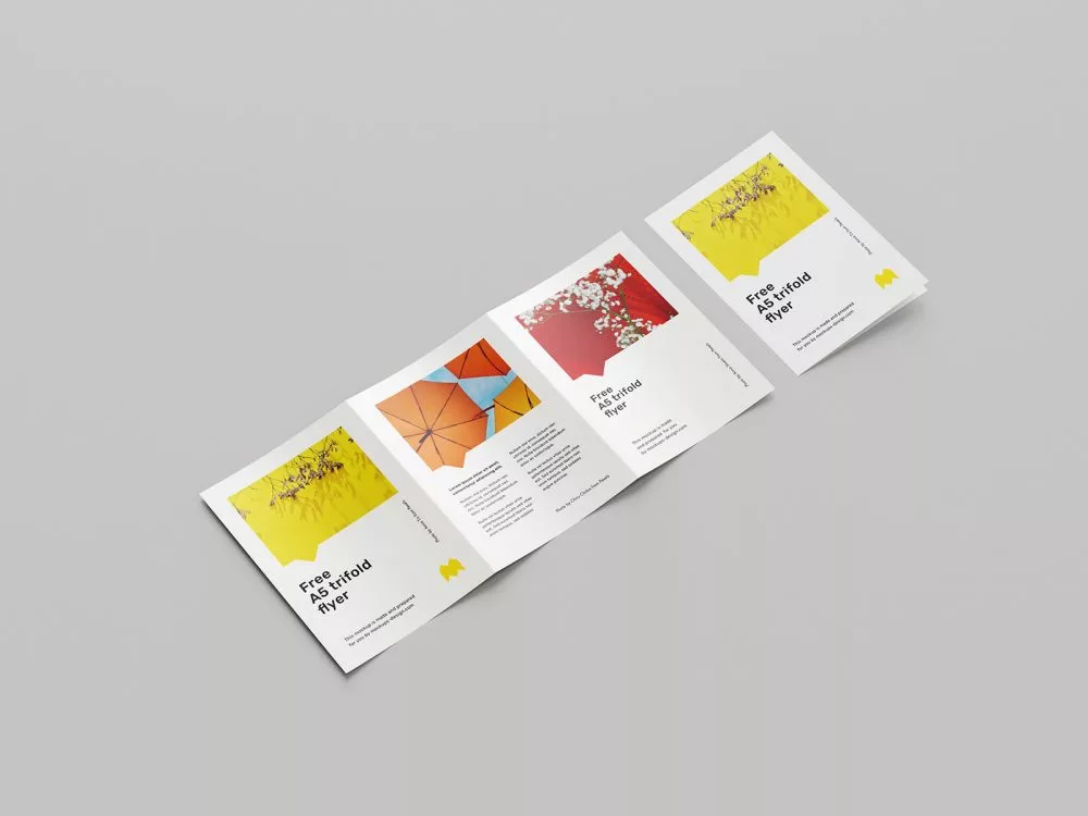 Free A5 Trifold Flyer Design Mockup