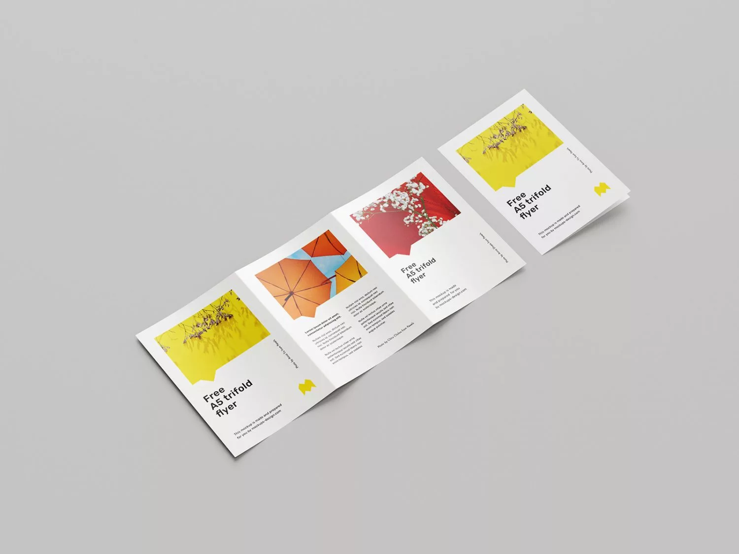 Free A5 Trifold Flyer Design Mockup Free Mockup