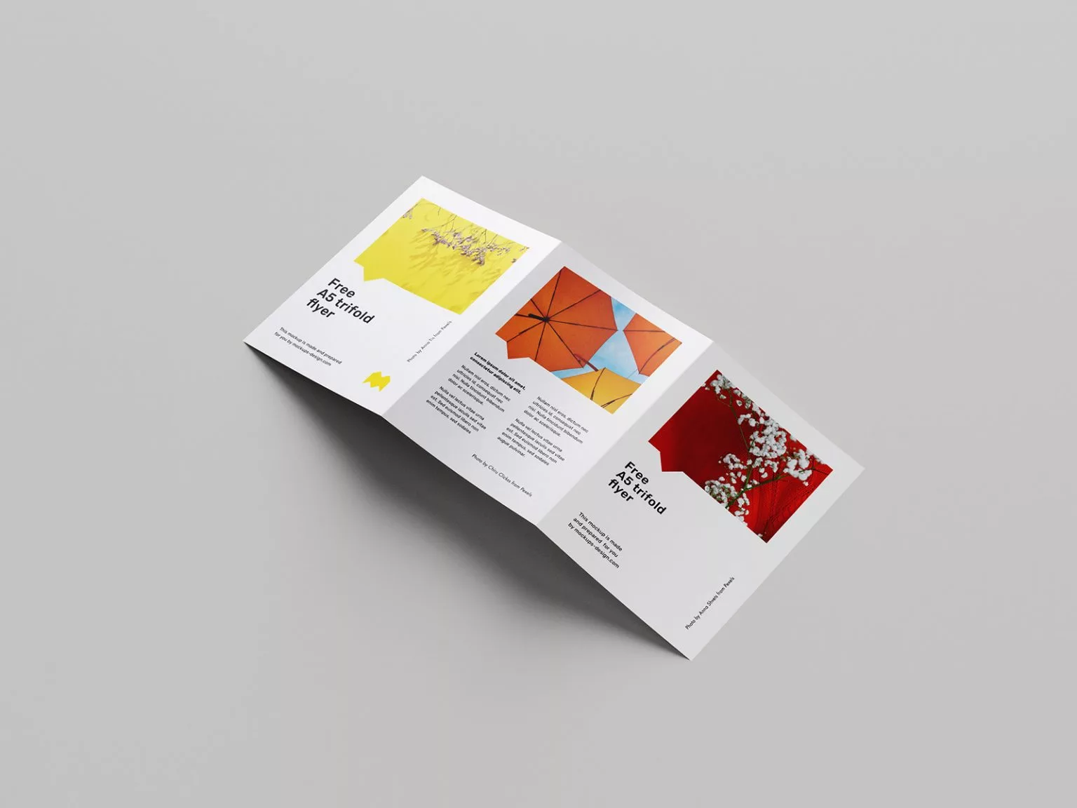 Free A5 Trifold Flyer Design Mockup Free Mockup