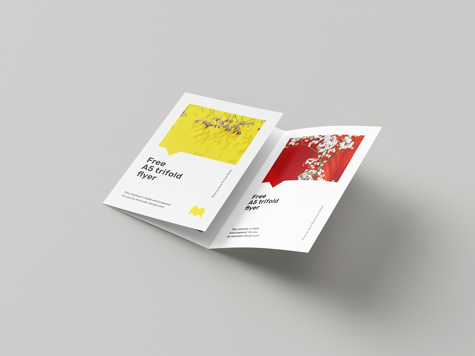 Download Free A5 Trifold Flyer Design Mockup Free Mockup