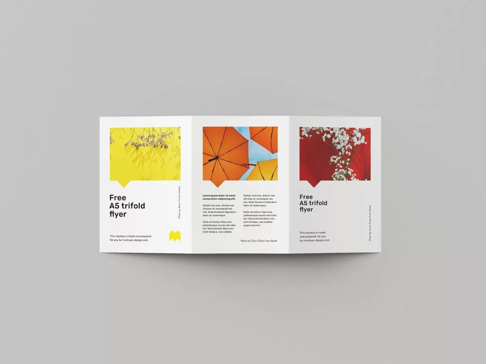 Free A5 Trifold Flyer Design Mockup