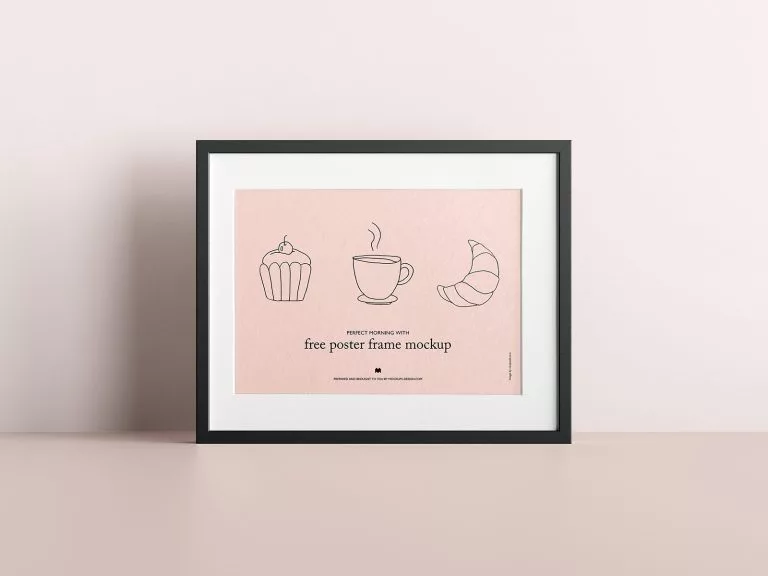 Free Horizontal Poster Frame Mockup Free Mockup