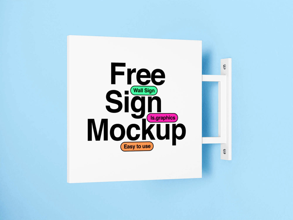 Download Minimalistic Wall Sign Free Mockup Free Mockup