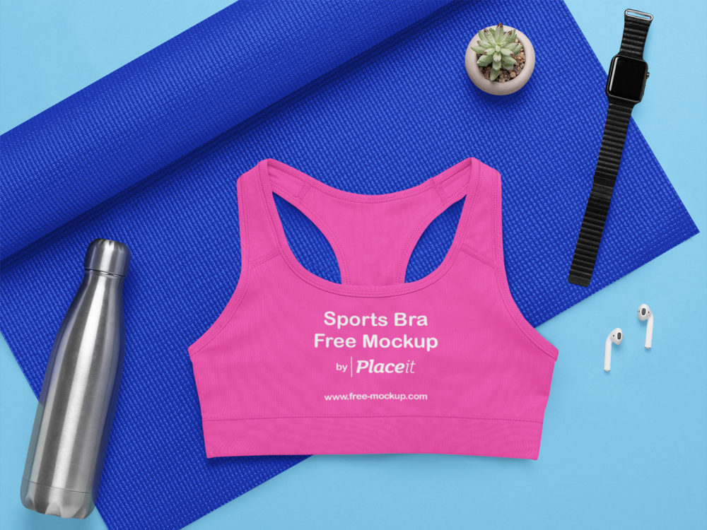 Sports bra placeit free mockup in a yoga setting | free mockup