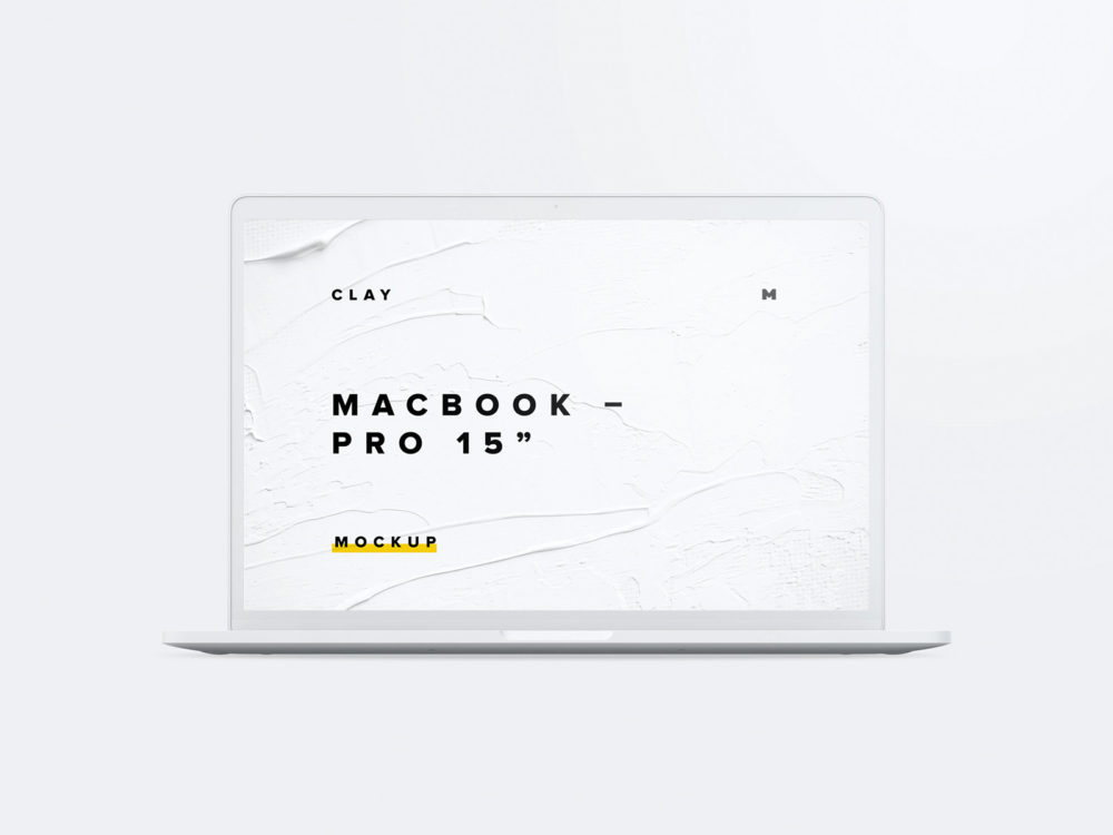 Clay MacBook Pro Front View Mockup