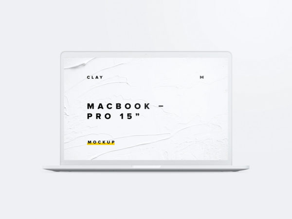 Clay MacBook Pro Front View Mockup