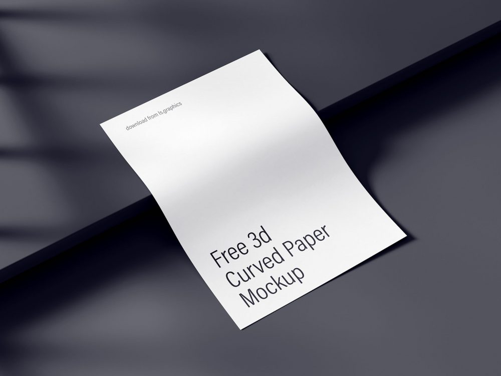 Curved A4 Paper Free Mockup