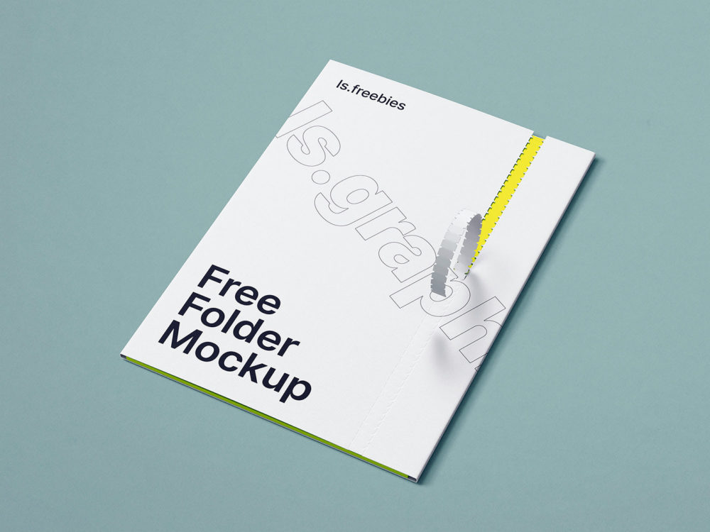 Free brand folder mockup with the perforation | free mockup