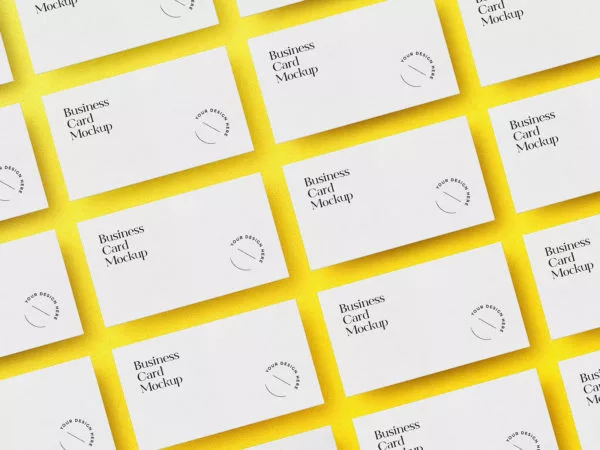 Free Business Cards Grid Mockup