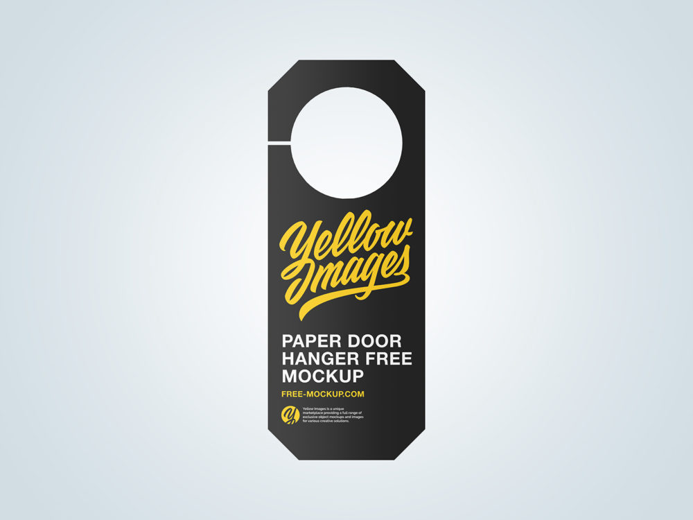 Paper Door Hanger Free Mockup