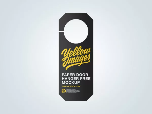 Paper Door Hanger Free Mockup