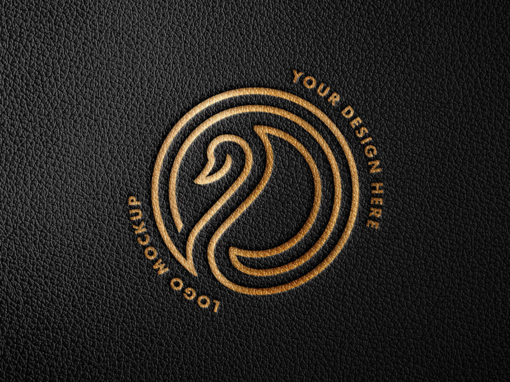 Debossed Leather Foil Logo Mockup