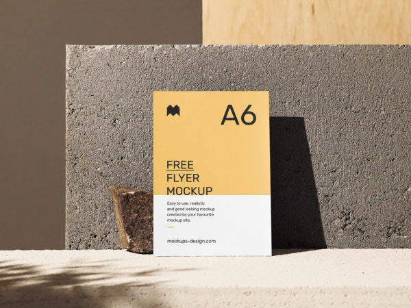 Free A6 Single Flyer Scene Mockup